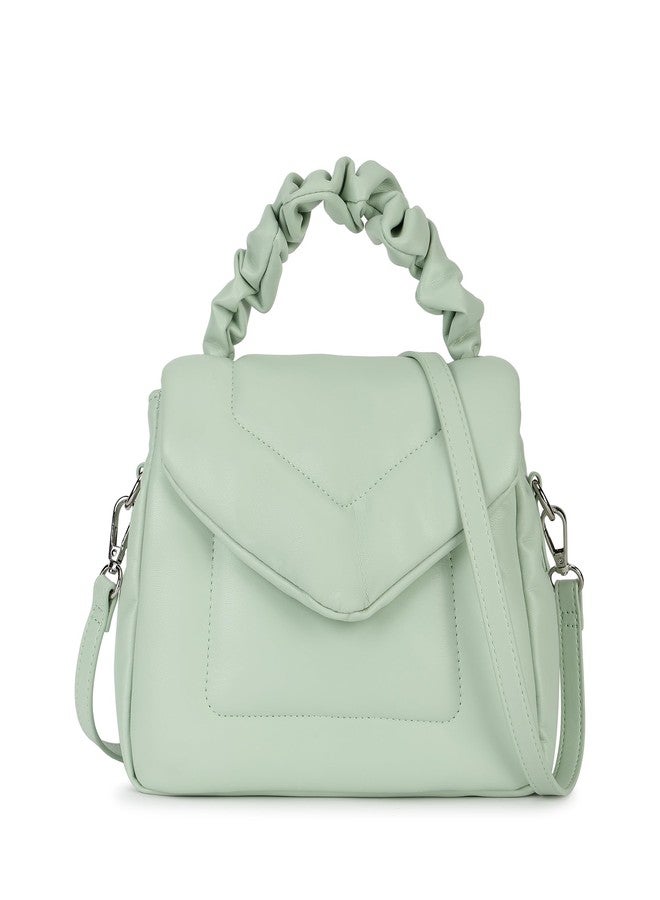Fastrack Ruched Handle Satchel Bag for Women | Faux Leather Handbag with Dual Compartments, Organiser Pockets and Structured Silhouette | Stylish Day-to-Night Bag for Office and Weekend Outings - Image 1